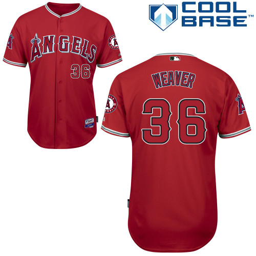 Baseball MLB Jerseys Los Angeles Angels 36 Jered Weaver Red Cool Base MLB Jersey
